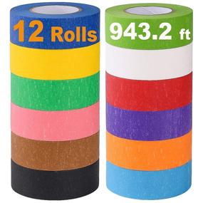 img 4 attached to 🌈 Vibrant Rainbow Colored Masking Tape for Crafts and DIY Projects - 12 Rolls, 1 Inch Wide x26.2Yards Long