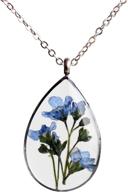 🌸 exquisite sieasy pressed flower pendant necklace: genuine dried flower encased in resin, a stunning piece of jewelry logo