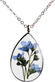 img 4 attached to 🌸 Exquisite SIEASY Pressed Flower Pendant Necklace: Genuine Dried Flower Encased in Resin, a Stunning Piece of Jewelry