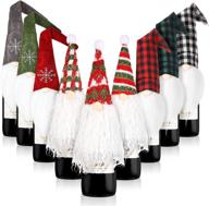 🎅 swedish tomte decorative wine bottle topper cover – 9-piece set for christmas decorations (chic style) логотип