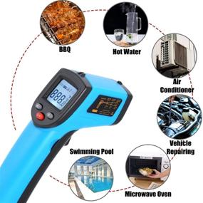 img 2 attached to Instant Read Non-Contact Thermometer - Battery Operated for Accurate Temperature Testing, Measurement & Inspection