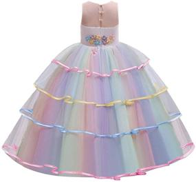 img 3 attached to 👗 Multicolored Girls' Clothing and Dresses - MYRISAM Birthday Princess Performance Attire