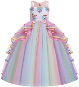 img 4 attached to 👗 Multicolored Girls' Clothing and Dresses - MYRISAM Birthday Princess Performance Attire