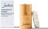 🌱 подставка для зубной нити из бамбука jentleco с биоразлагаемой шелковой нитью (30 м / 33 ид) - экологически чистая, с возможностью пополнения, без запаха, без пластика, без отходов. логотип