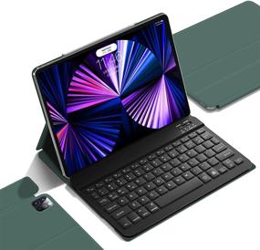 img 4 attached to 🔋 GUDOU iPad Pro 11 Keyboard Case 2021/2020/2018 with Pencil 2 Charging, Detachable Keyboard and Slim Magnetic Cover - Dark Green