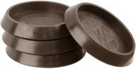 🛋️ softtouch round furniture caster cups for carpet or hard floors - 4 pack, brown - 1 11/16" - ideal for ultimate floor protection! logo