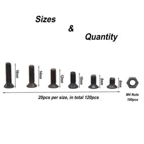 img 2 attached to 🔩 BinifiMux 220Pcs Flat Black Screw: Superior Quality Fasteners for All Your Projects