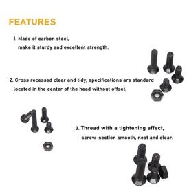 img 1 attached to 🔩 BinifiMux 220Pcs Flat Black Screw: Superior Quality Fasteners for All Your Projects