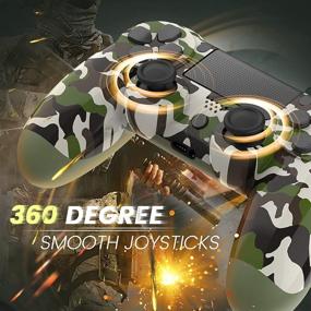 img 3 attached to 🎮 Green Camo Wireless Controller for PS4 /Pro /Slim with Smooth Joystick Control, Dual Vibration, and Precise Touch Pad - iOS/Android/PC Support