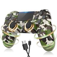 🎮 green camo wireless controller for ps4 /pro /slim with smooth joystick control, dual vibration, and precise touch pad - ios/android/pc support логотип