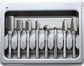 img 4 attached to 🛠️ OSIDU Carbide Burr Set: 8pcs Double Cut Solid Rotary Burr File Drill with 1/4'' Shank for Die Grinder Bits, Metal Wood Carving, Engraving, Polishing, Drilling