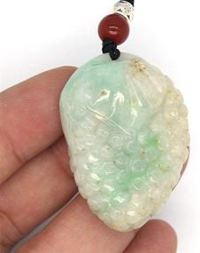img 2 attached to 🥦 Certified Jadeite Jade Necklace Pendant - Type A Vegetables Series