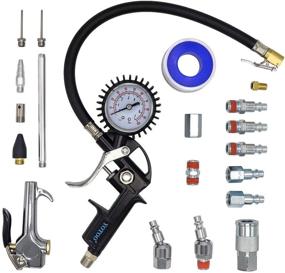 img 4 attached to 🔧 20-Piece YOTOO Heavy Duty Air Compressor Accessory Kit with 1/4" NPT Air Tool Set, Tire Inflator Gauge (100 PSI), Heavy Duty Air Blow Gun, and Air Hose Fittings