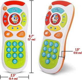 img 1 attached to 🔴 Интерактивная игрушка-пульт для малышей с возможностью обучения - 20 уникальных кнопок для обучения, детские мелодии, мигающие огни и многое другое - для детей от 6 месяцев и старше.