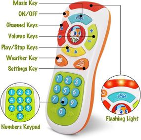 img 2 attached to 🔴 Интерактивная игрушка-пульт для малышей с возможностью обучения - 20 уникальных кнопок для обучения, детские мелодии, мигающие огни и многое другое - для детей от 6 месяцев и старше.