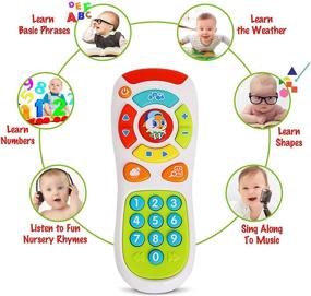 img 3 attached to 🔴 Интерактивная игрушка-пульт для малышей с возможностью обучения - 20 уникальных кнопок для обучения, детские мелодии, мигающие огни и многое другое - для детей от 6 месяцев и старше.