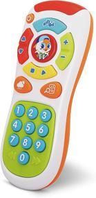 img 4 attached to 🔴 Интерактивная игрушка-пульт для малышей с возможностью обучения - 20 уникальных кнопок для обучения, детские мелодии, мигающие огни и многое другое - для детей от 6 месяцев и старше.