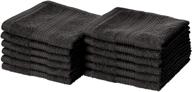 🧼 12-pack of amazon basics fade-resistant black cotton washcloths logo