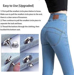 img 3 attached to 👖 SEO-Optimized: Sixrfeel Button Pins for Jeans - 20 Sets of 17mm Adjustable Jean Buttons, Instantly Adds or Reduces an Inch to Any Pants Waist, No Sew Metal Buttons