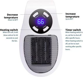 img 3 attached to 🔥 Efficient 350W Programmable Space Heater: Adjustable Thermostat, Timer, LED Display - Ideal for Home & Office Use