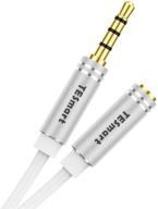 🎧 3.5mm trrs mic extension cable - tesmart male to female audio cable for headphones, phones, tablets, pcs, speakers, mp3 players, & more (3.2ft, white) logo