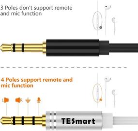 img 3 attached to 🎧 3.5mm TRRS Mic Extension Cable - TESmart Male to Female Audio Cable for Headphones, Phones, Tablets, PCs, Speakers, MP3 Players, & More (3.2ft, White)