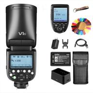 godox v1-s speedlite for sony with xpro-s transmitter, ttl flash 2.4g wireless system, 1/8000s high-speed sync, 10 level led modeling lamp, 2600mah lithium battery, 1.5s recycle time logo