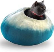 🐱 large premium wool cat cave bed by le sharma - handmade with 100% natural merino wool, eco-friendly felt cat cave for cats and kittens logo