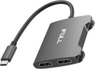 🔌 usb c to dual hdmi adapter: dual monitors hub for 4k @60hz laptop display - hp/dell/surface/lenovo/thinkpad/chromebook compatible logo