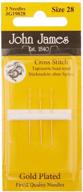 🧵 premium colonial needle gold tapestry hand needles - size 28, pack of 3 logo