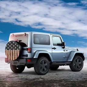 img 2 attached to American Flag Spare Tire Cover Waterproof Dust-Proof UV Sun Wheel Tire Cover Fit For Jeep