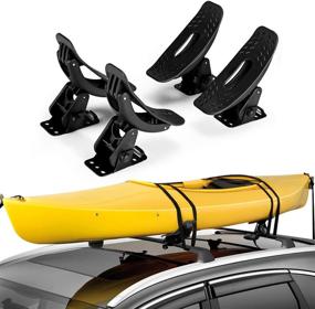 img 4 attached to 🚣 Alavente Kayak Saddles: Secure and Universal Boat Canoe Carrier Tie Down Straps for Car SUV Truck Crossbars - Top-Rated Kayak & Canoe Car Racks