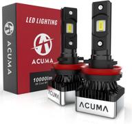 лампы для головного света led acuma h11 h8 h9 - сверхяркие 10000lm фары с чипами acme-xs led, h9 для дальнего света и h8 для противотуманных фар, защита от воды по стандарту ip68: 6000k холодный белый, подключение и использование. логотип