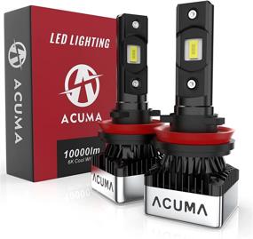 img 4 attached to Лампы для головного света LED ACUMA H11 H8 H9 - сверхяркие 10000lm фары с чипами Acme-Xs LED, H9 для дальнего света и H8 для противотуманных фар, защита от воды по стандарту IP68: 6000K холодный белый, подключение и использование.