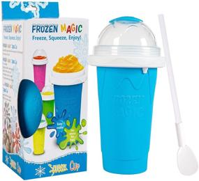 img 4 attached to 🥤 Shuang Qing Slushie Maker Cup: Homemade Frozen Smoothies and Ice Cream for Summer Fun (Blue)