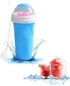 img 3 attached to 🥤 Shuang Qing Slushie Maker Cup: Homemade Frozen Smoothies and Ice Cream for Summer Fun (Blue)