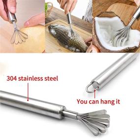 img 1 attached to 🥥 CoCoMaster Coconut Opener Set: Hammer & Stainless Steel Knife for easy Meat Removal from Young & Mature Coconuts