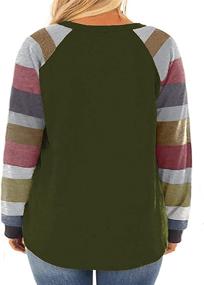 img 2 attached to 👚 Stylish and Comfy: Kancystore Women's Plus Size Color Block Raglan Long Sleeve Shirts for Casual Fall Style