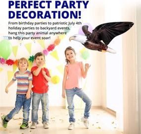 img 3 attached to 🦅 Giant Inflatable Blowup Animal Party Decoration: Realistic American Bald Eagle, 38-inch Size, Air Stuffed Animal, Kids Party Favors, Animal Theme Party Decorations