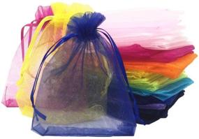 img 3 attached to 🎁 Set of 100 Assorted Color Organza Gift Bags - Drawstring Pouches for Jewelry, Candy, Wedding, Party, Christmas, Valentine's Day - Favor Gift Bags - 4 x 4.7 Inches (Multicolor)