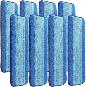 img 4 attached to Gazeer 8 Pack Microfiber Cleaning Pads - Compatible with Bona Wet & Dry Mop, 18 Inch, Replacement Cleaning Head for Hardwood Floors - Washable & Reusable