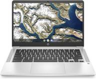 hp chromebook 14-inch hd laptop (14a-na0010nr, mineral silver) - intel celeron n4000, 4gb ram, 32gb emmc, chrome logo