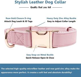 img 3 attached to 🐾 Stylish Soft Leather Dog Collar and Leash Set - Rose Gold Metal Buckle, Adjustable Lengths - Comfortable&Easy to Clean