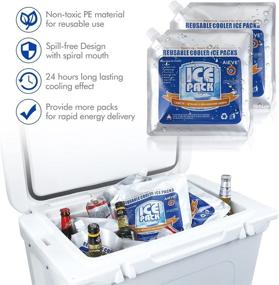 img 2 attached to Ледяные пакеты AIEVE Cooler - 10 штук долговечные пакеты для морозильной камеры для холодильников, многоразовые пакеты для льда для холодильников RTIC и YETI, походы, ланч-сумки, пляж, пикник