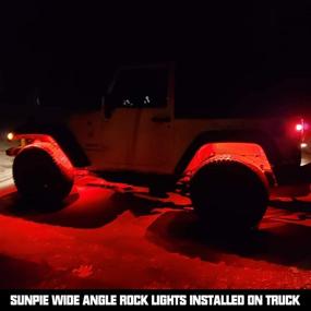 img 3 attached to SUNPIE Upgraded 210° Wide Angle RGBW LED Rock Lights: 4 Pod Lights with Phone App/Remote Control, Timing, Music Mode, Flashing, and Automatic Neon Lights - Ideal for Off Road Truck, SUV, ATV