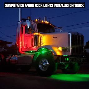 img 2 attached to SUNPIE Upgraded 210° Wide Angle RGBW LED Rock Lights: 4 Pod Lights with Phone App/Remote Control, Timing, Music Mode, Flashing, and Automatic Neon Lights - Ideal for Off Road Truck, SUV, ATV