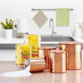 img 2 attached to 🥫 Old Dutch International Copper Canister Set - 4Qt, 2Qt, 1½Qt,1Qt - Premium Kitchen Storage Containers