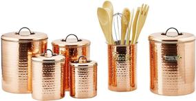 img 3 attached to 🥫 Old Dutch International Copper Canister Set - 4Qt, 2Qt, 1½Qt,1Qt - Premium Kitchen Storage Containers