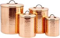 🥫 old dutch international copper canister set - 4qt, 2qt, 1½qt,1qt - premium kitchen storage containers logo