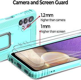 img 2 attached to 📱 Milomdoi Case for Samsung Galaxy A32 5G + 2 Pack Screen Protector - [Not Fit 4G] [Military Grade Protective] Heavy Duty 360°Finger Ring Kickstand Cover - Samsung A32 5G Phone Case (Light Green)
